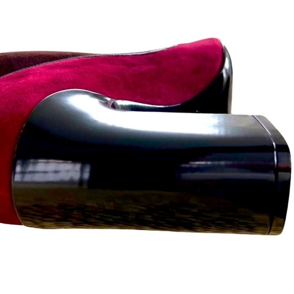 Fabrizio Viti *NIB* Farrah Suede Knee High Boots Brown & Bordeaux Sz 37 (6.5) - Picture 12 of 16